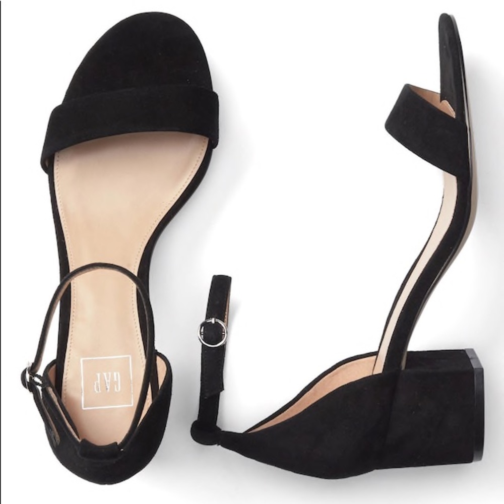 GAP Black Suede Block Heels